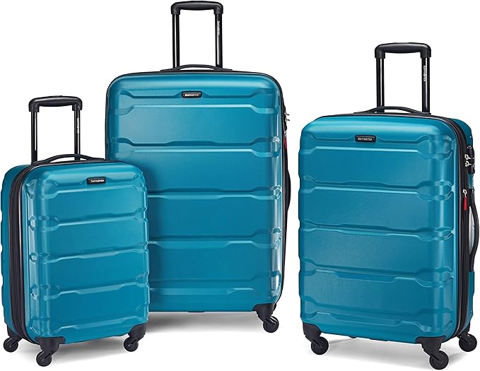 Samsonite Omni PC Hardside Expandable Luggage with Spinner Wheels, Caribbean Blue, 3-Piece Set (20/24/28)