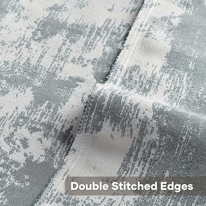 FUTEI Teal White Decorative Throw Pillow Covers 16x16 Inch Set of 2,Soft Faux Cashmere Jacquard - Textured & Cozy Cushion Case,Modern Home Decor for Couch Bed Living Room