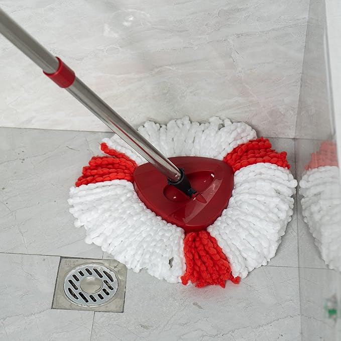 Matthew Cleaning 3Pack Red Microfiber Spin Mop Replacement Head Compatible with EasyWring Spin Mop Replace Head-EasyWring High Absorbency,Machine Washable,Microfiber Spin Mop Refills