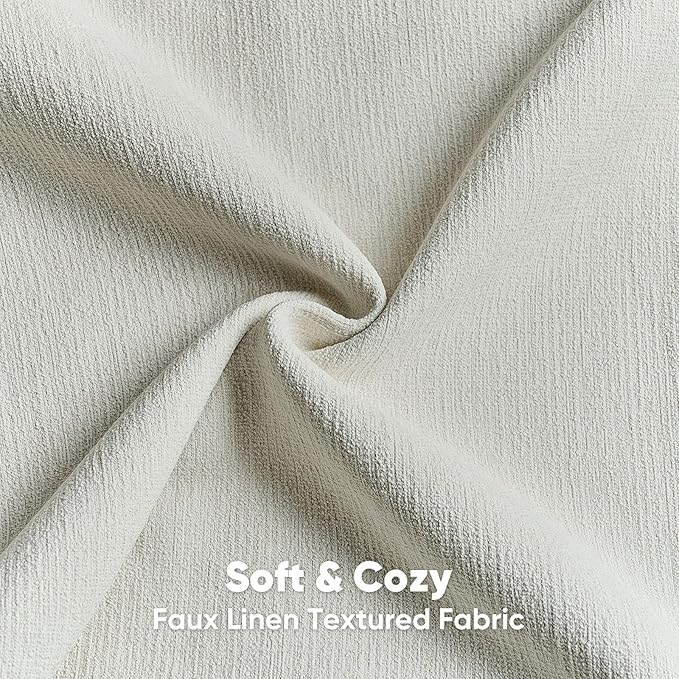 FUTEI Cream Chenille Decorative Throw Pillow Covers 16x16 Inch Set of 2,Soft Cozy Faux Linen Textured Cushion Case,Farmhouse Home Decor for Couch Living Room