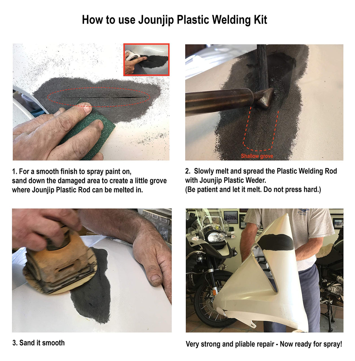 JOUNJIP Standard Plastic Welding Repair Kit UL-Certified Plastic Welder 80W