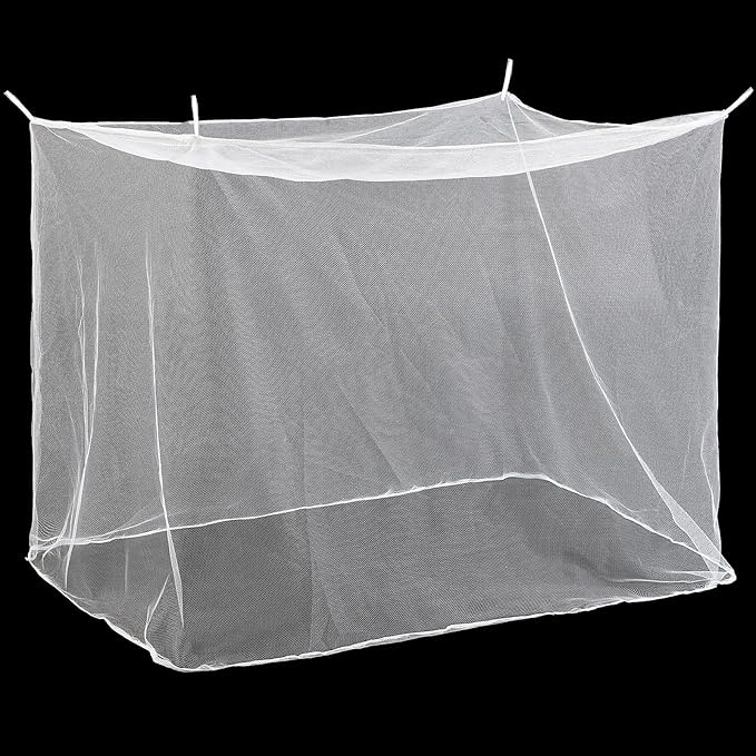 4 Corners Mosquito Net for Mosquiteros para Camas Bed Canopies Netting Bed Drapes Rectangular Mosquito Mesh for Camping Home Outdoor Travel(White,L78 X W71 X H67 Inch,No-Opening)