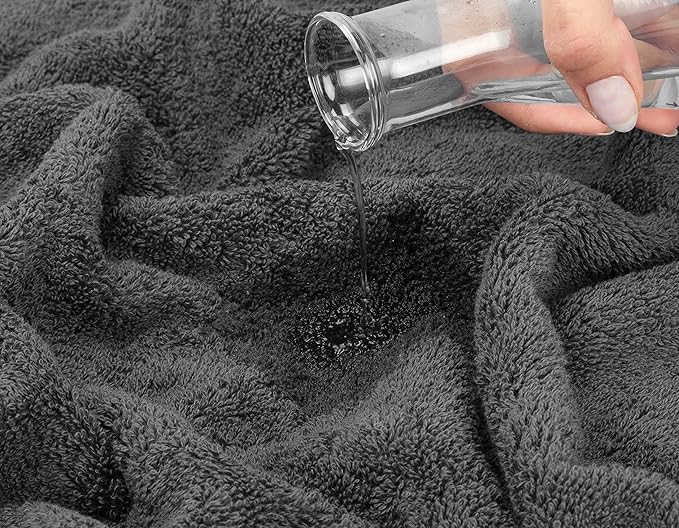 American Soft Linen Luxury 4 Piece Bath Towel Set, 600 GSM 100% Cotton Turkish Bath Towels for Bathroom, 27x54 in Large Bathroom Shower Towels, Dark Gray