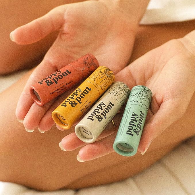 Poppy & Pout Island Coconut Jumbo Lip Balm | All Natural Lip Balms & Moisturizers | Hydrates with Beeswax, Vitamin E, Organic Coconut Oil | Cruelty-Free | Lip Balm in Recyclable Cardboard Tube
