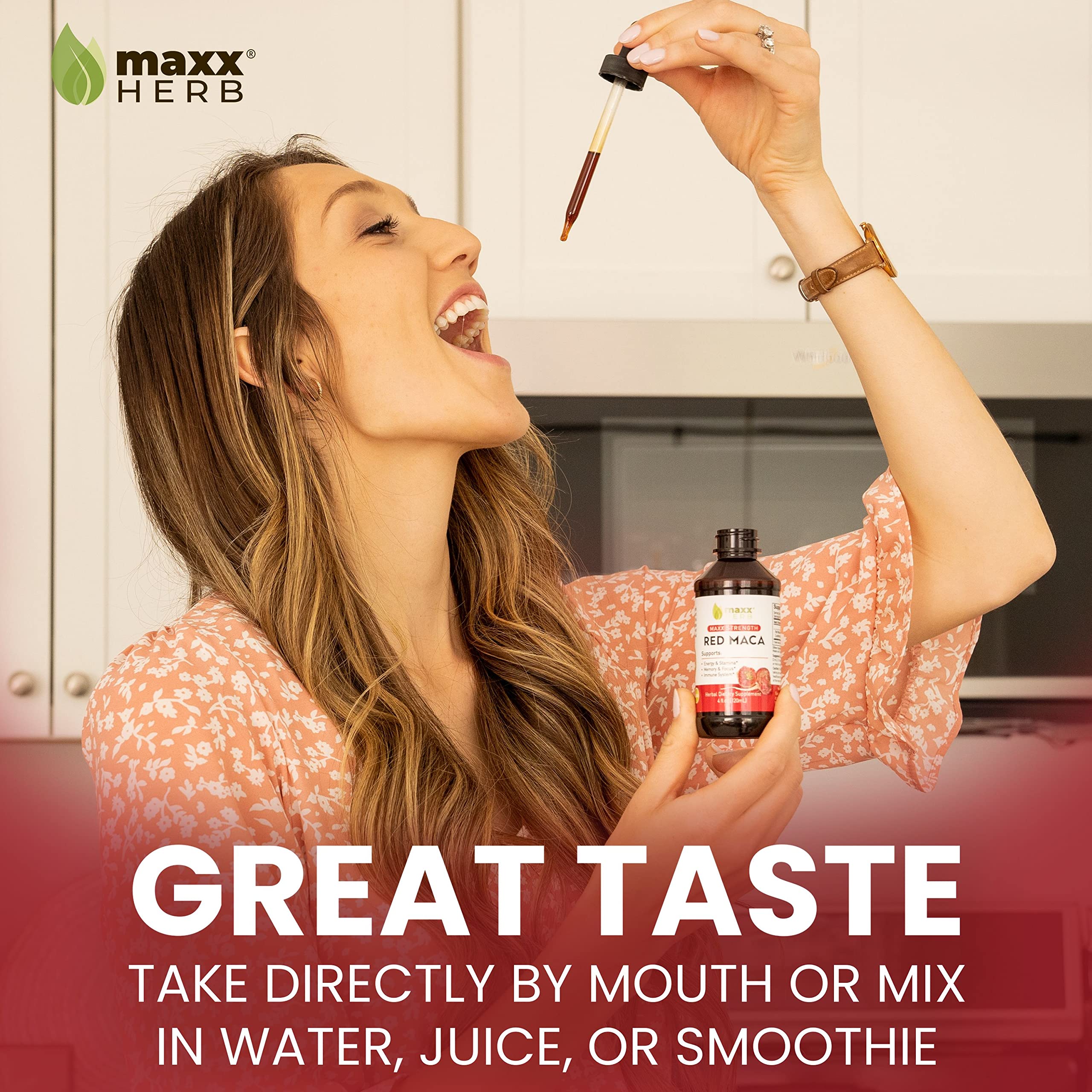Maxx Herb Red Maca Root Extract - Max Strength Liquid Drops Absorb Better Than Powder or Capsules, for Stamina, Memory and Focus - 4 Oz Bottle (60 Servings)