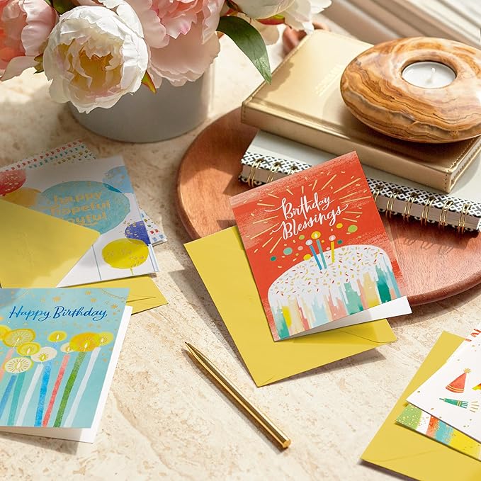 Hallmark Spiritual Birthday Card Assortment (36 Cards with Envelopes, 6 Designs) Blessed Birthday
