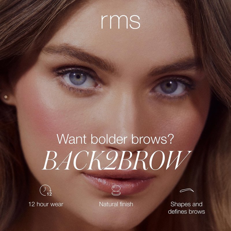 RMS Beauty Back2Brow Pencil - Waterproof Eyebrow Pencil with Fine Tip for Hair Like Strokes - Smudge Proof Long Lasting Precision Brow Makeup, 0.01 oz