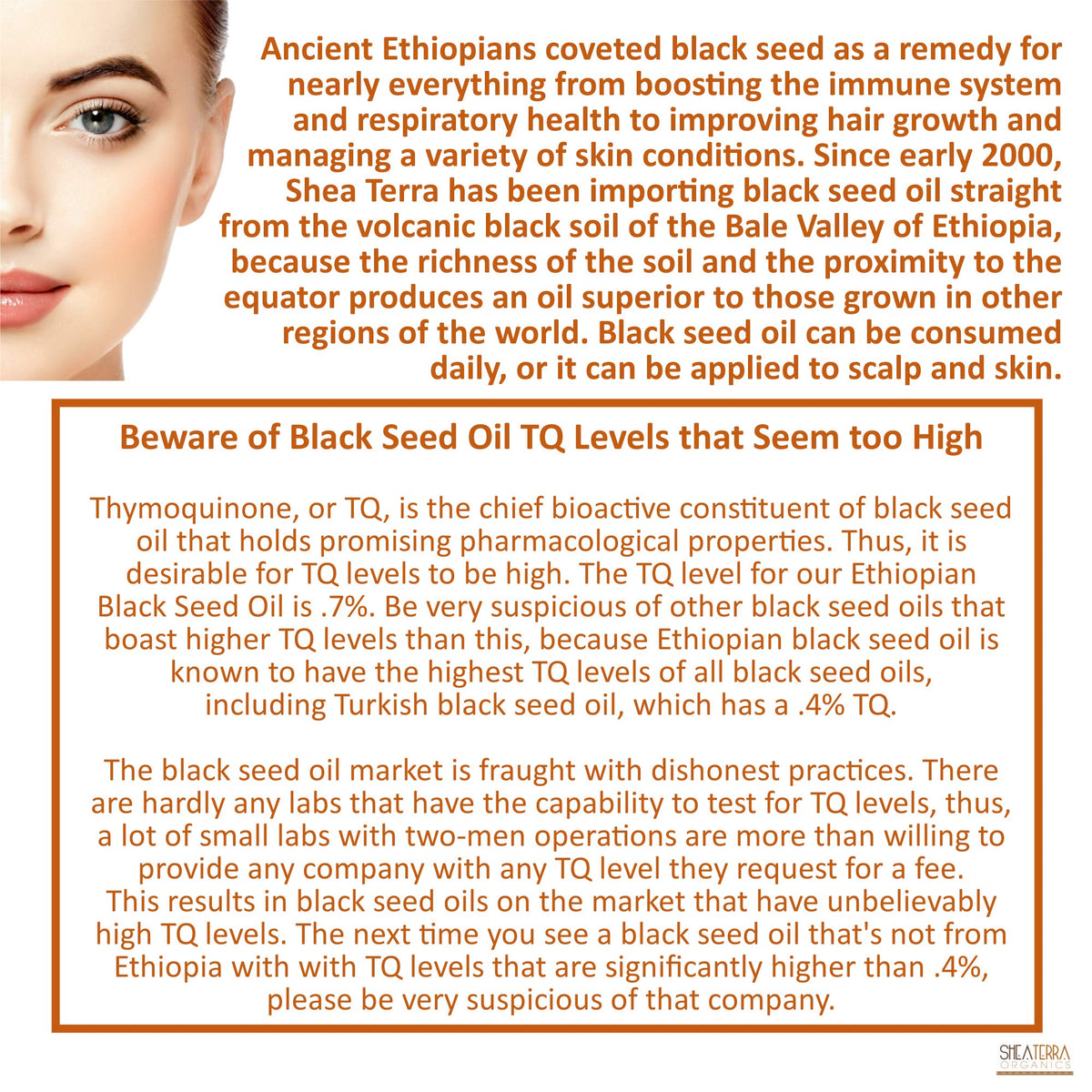 Shea Terra Ethiopian Black Seed Cold-Pressed Extra Virgin Oil | All Natural & Oil to Boost Immune System, Improve Hair Growth & Skin Tone, Manage Chronic Dry Skin, Eczema & More - 8 oz