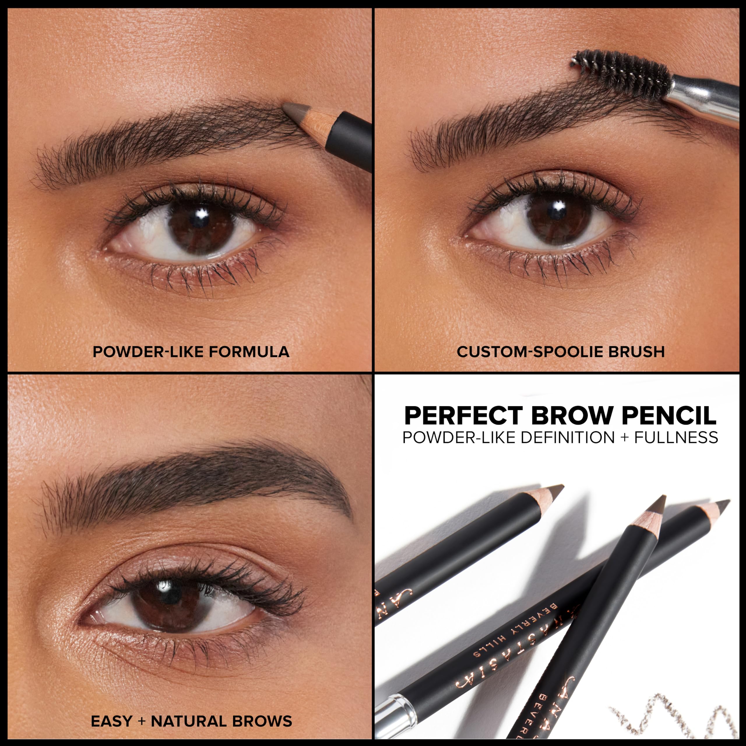 Anastasia Beverly Hills Perfect Brow Pencil - Dual-Ended Eyebrow Pencil with Spoolie Brush, Full-Pigment Powder-Like Formula for Natural-Looking Defined Brows - Soft Brown