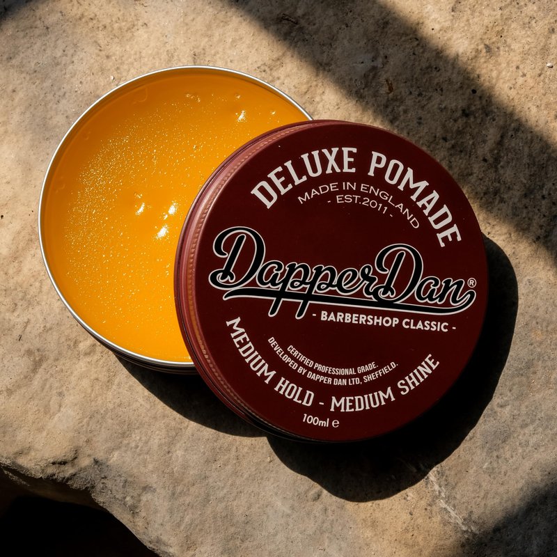 Deluxe Pomade By Dapper Dan, Medium Hold Medium Shine, No Greasiness Or Flakiness, Citrus & Vanilla Fragrance 100ml