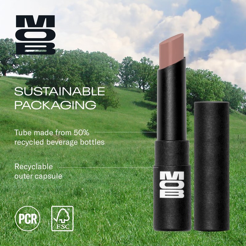 MOB Beauty Soft Matte Lipstick, M102 Mauve Greige, Long Lasting, Weightless Blurring Lip Color Infused with Skincare, Vegan, Silicone-Free, Cruelty Free