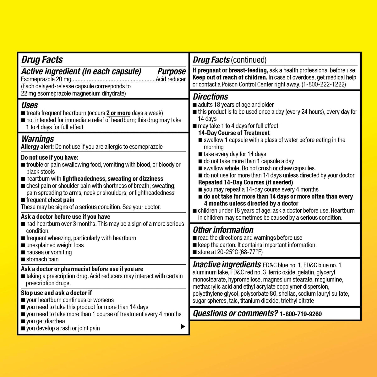Amazon Basic Care Esomeprazole Magnesium Delayed-Release Mini Capsules, 20 mg, Acid Reducer, 24 Hour Heartburn Medicine, 42 Count (Pack of 2)
