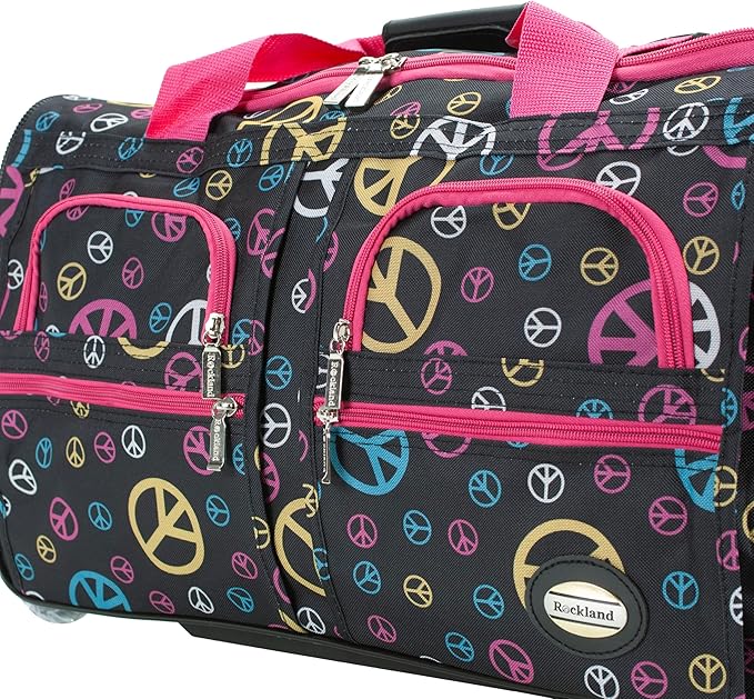 Rockland Rolling Duffel Bag, Black, 22"