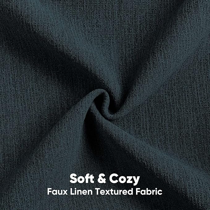 FUTEI Navy Blue Chenille Decorative Throw Pillow Covers 12x20 Inch Set of 2,Soft Cozy Faux Linen Textured Lumbar Pillow Cases,Farmhouse Home Decor for Couch Living Room