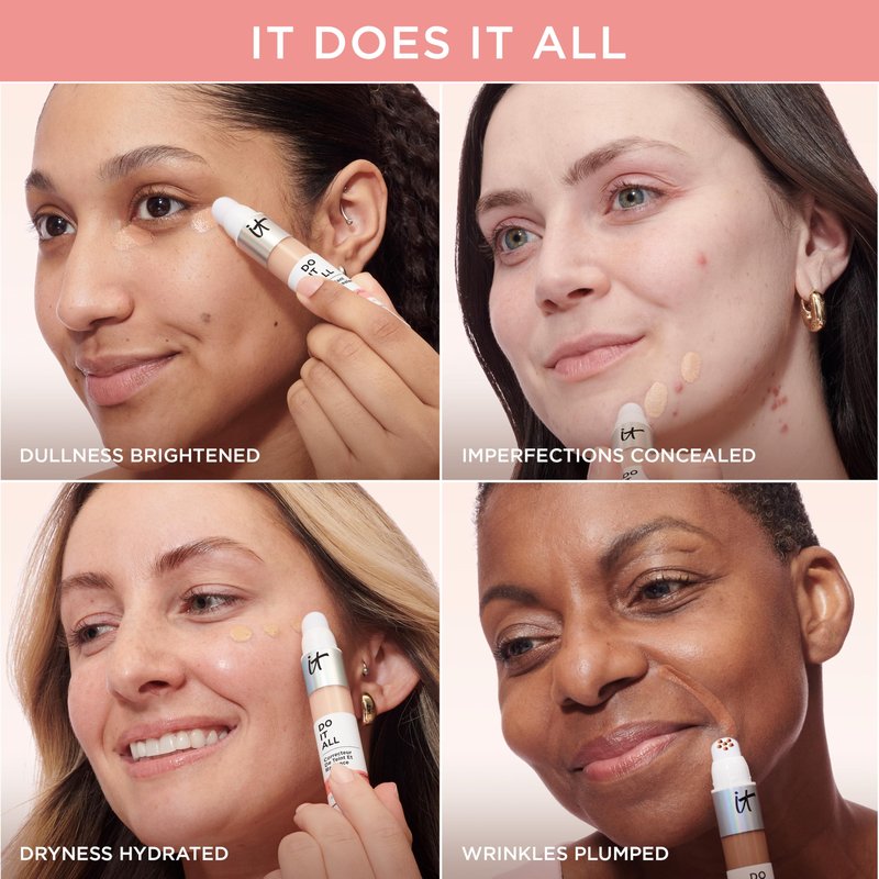 IT Cosmetics Do It All Radiant Concealer ­­– Makeup Concealer – Hydrate & Brighten – Creaseless Medium Coverage & Radiant Finish ­­– Niacinamide & Hyaluronic Acid - Light Medium Neutral, 0.2 Fl Oz