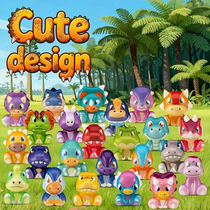 Party Favors for Kids 24PCS Dinosaur Squishy Toys,Goodie Bag Stuffers, Pinata Stuffers,Birthday Gifts for Boys & Girls,Treasure Chest Prizes,Classroom Prizes for Kids (Dinosaur) (Dinosaur)