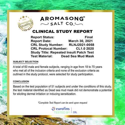 Aromasong 20 lbs Raw Dead Sea Bath Salt in Resealable Pack with 100% Pure Dead Sea Mud Facial Mask - 5 Minute Mask - No Ingredients Added