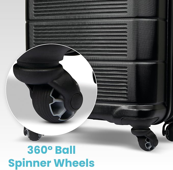 American Tourister Stratum 2.0 Expandable Hardside Luggage with Spinner Wheels, Jet Black, Carry-on