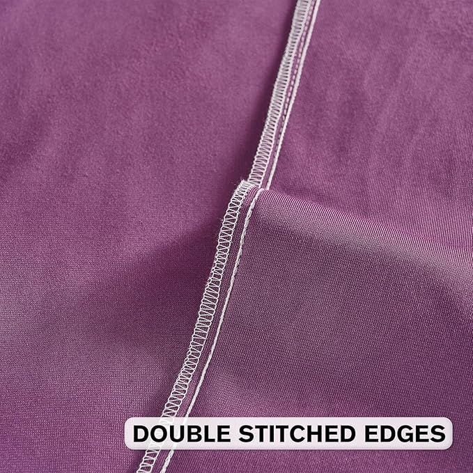 FUTEI Purple Velvet Throw Pillow Covers 26x26 Inch Set of 2,Soft Embossed Leaf-Relief Textured Euro Pillow Shams,Natural Home Decor for Couch Living Room