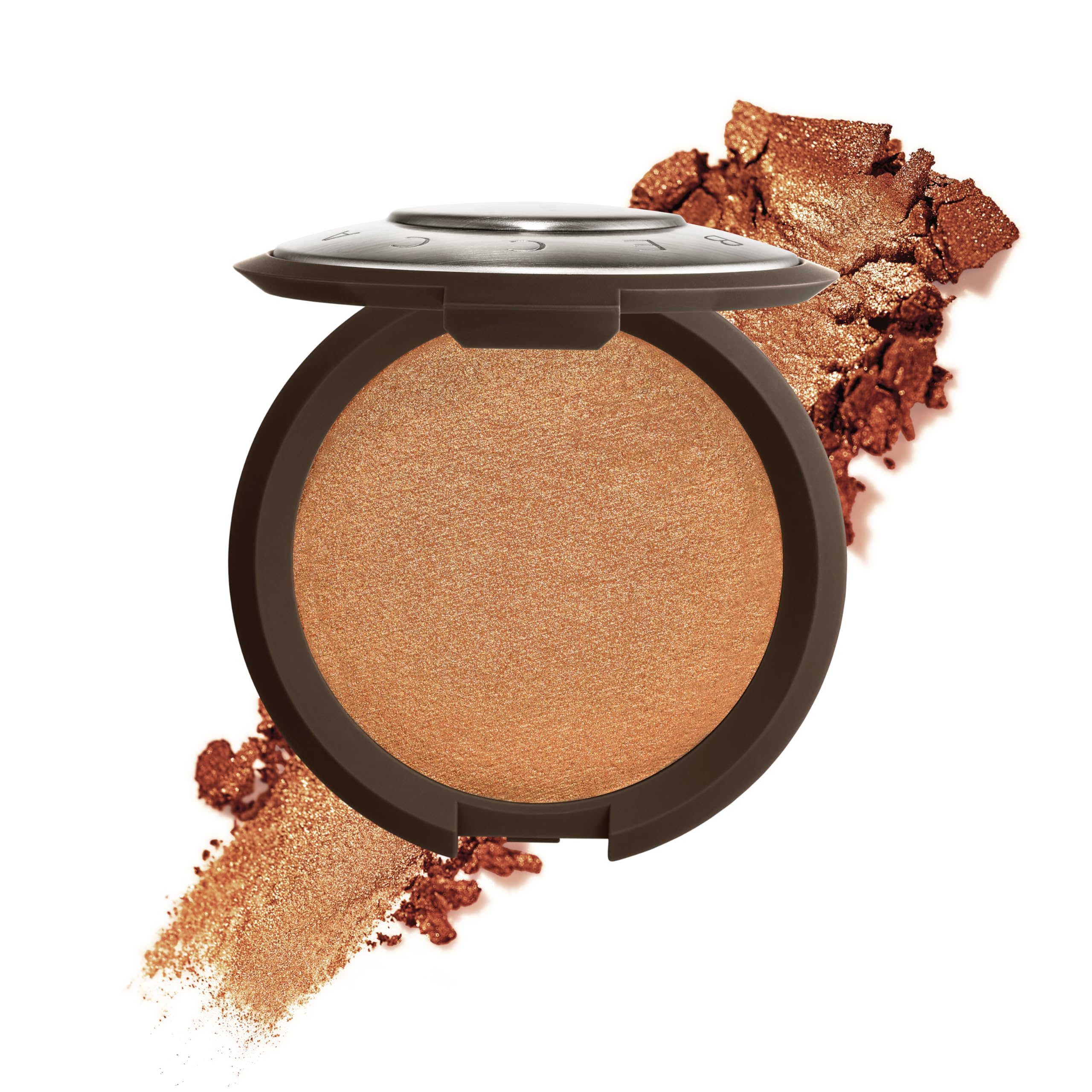 Smashbox X BECCA Shimmering Skin Perfector Pressed Highlighter | Creamy Formula that Melts into Skin for a Natural, Radiant, Glow-Boosting Highlight, 0.24 Ounce, Chocolate Geode