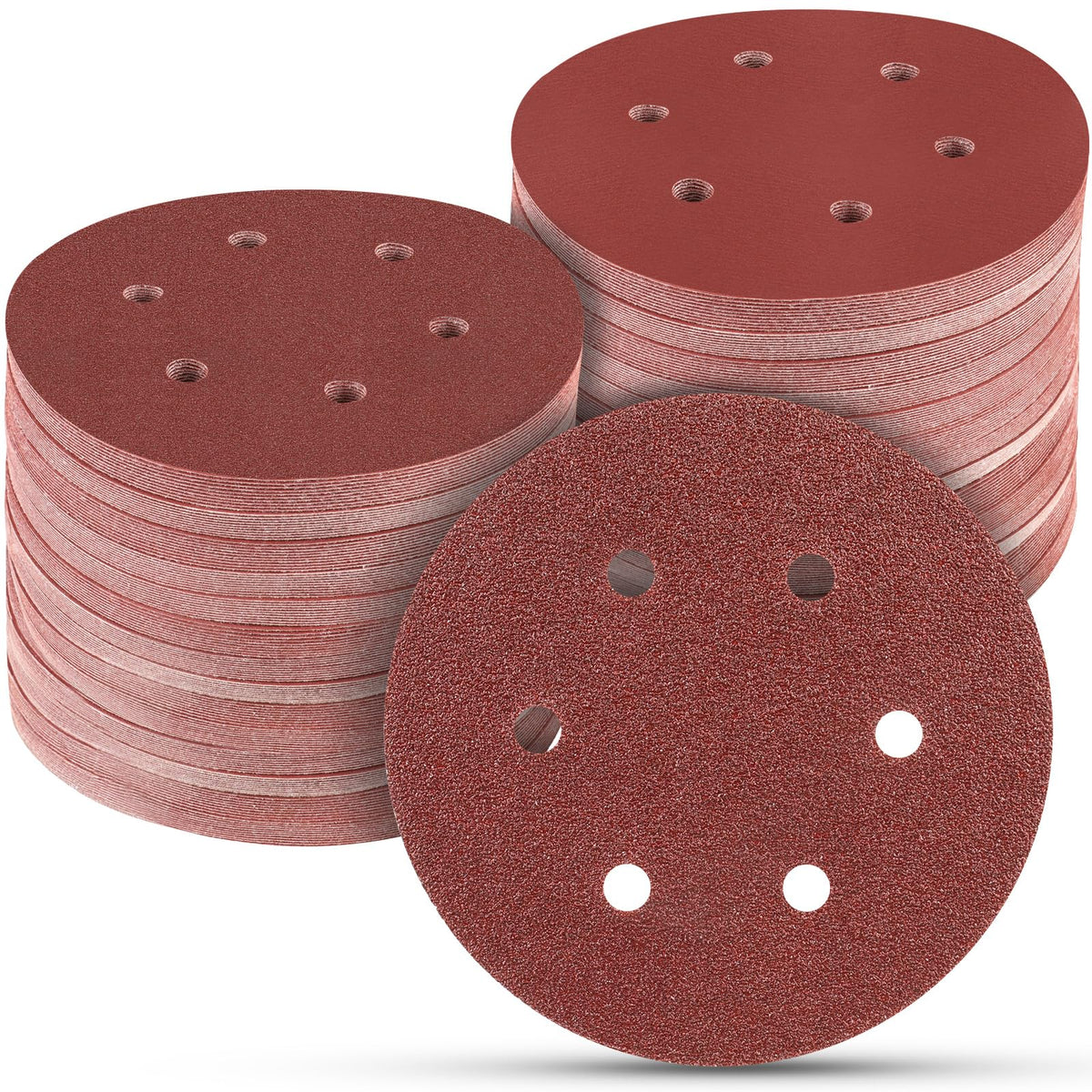 100 PCS 6 Inch Sanding Discs, 6 Hole Hook and Loop Sandpaper 60 80 120 240 400 Grit Set, Round Orbital Sand Paper Discs for Sander