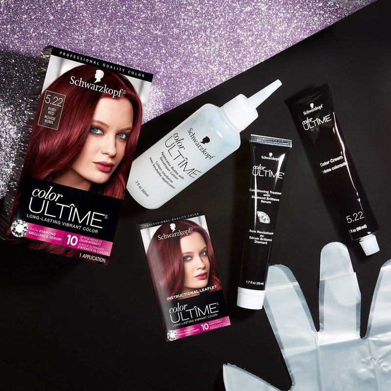 Schwarzkopf Color Ultime Hair Color, 5.22 Ruby Red, 1 Application - Permanent Red Hair Dye for Vivid Color Intensity and Fade-Resistant Shine up to 10 Weeks (Pack of 2)