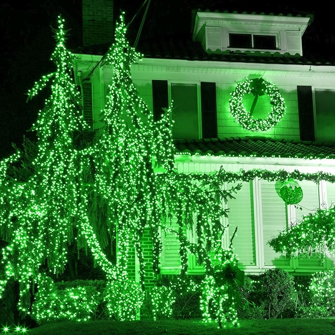 164Ft 500 LED Green St. Patrick's Day Lights, Waterproof 8 Twinkle with Memory Functions Green String Lights for Indoor Outdoor Tree Garden St. Patrick's Day Decoration