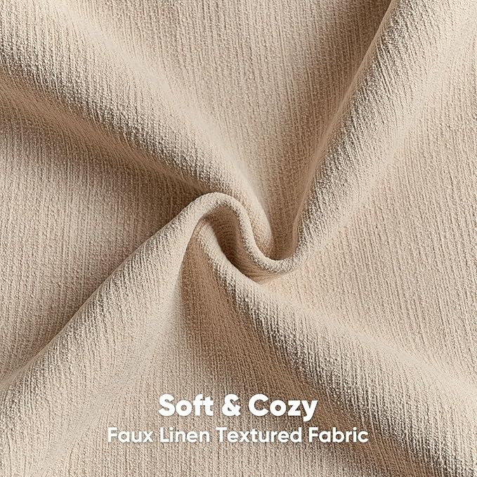 FUTEI Dusky Pink Chenille Decorative Throw Pillow Covers 22x22 Inch Set of 2,Soft Cozy Faux Linen Textured Cushion Case,Farmhouse Home Decor for Couch Living Room