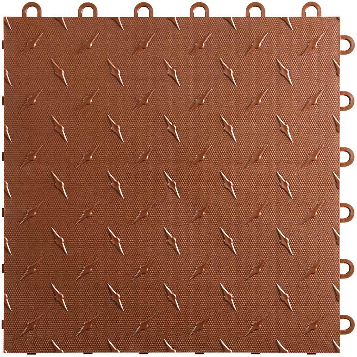 Speedway Garage Floor Diamond Tile, 12 x 12 x 0.5 in, Brown, 50-Piece Set