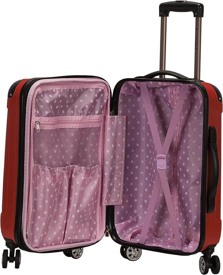 Rockland London Hardside Spinner Wheel Luggage, Carry-On 20", Red
