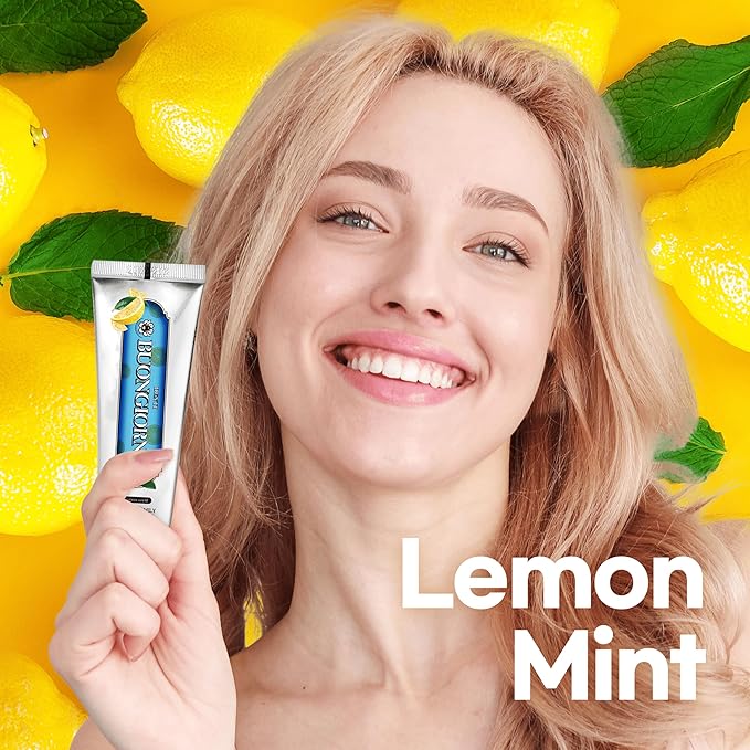Plaque Care Toothpaste (3 Pack, Lemon Mint) – Deep Clean for Tartar Control & Heavy Plaque, Natural Whitening(Baking Soda), Cavity Protection, Paraben & SLS Free (3.52fl oz / 100g)