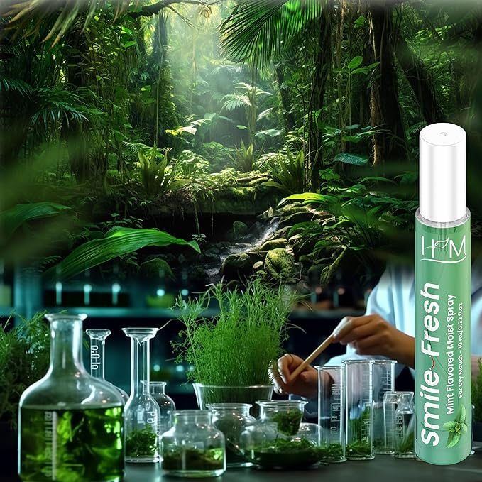 HM - Dry Mouth Flavoured Spray Xylitol - Alcohol Free | Instantly Hydrate & Moisturize | pH Balanced | Promotes Saliva Production & Soothes, Bad Breath | Pack of 4 x 0.33 oz [1.35 Oz]