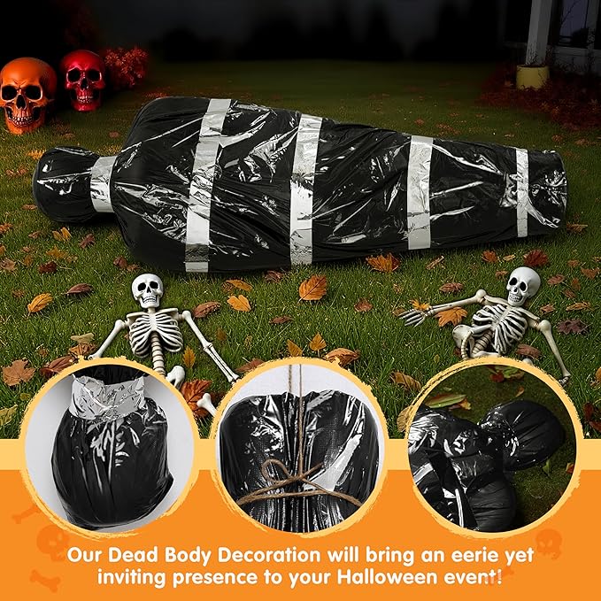 JOYIN 5ft Hanging Corpse Dead Victim Props Scary Inflatable Halloween Decorations Outdoor, Creepy Body Haunted House Decor Props for Indoor Lawn Yard Party Garden