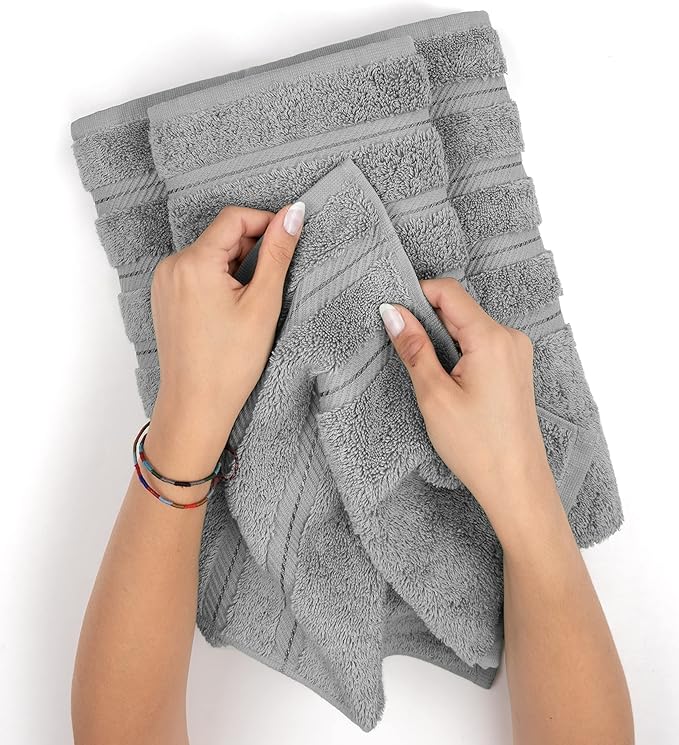 American Soft Linen 35x70 Jumbo Large Bath Towels, 600 GSM 100% Cotton Turkish Bath Sheet, Oversized Luxury Bath Towels for Bathroom Beach and Pool, Light Grey