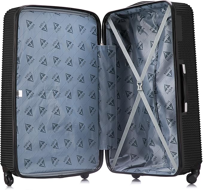 InUSA ROYAL Hardside Spinner Luggage with Ergonomic Handles | Spacious Travel Suitcase with Four Spinner Wheels and Studs | 32 Inch Extra Large Spinner Luggage | Black