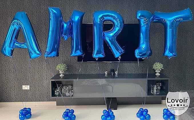 Lovoir 40 Inch Large Blue Letter L Balloons Big Size Jumbo Mylar Foil Helium Balloon for Birthday Party Celebration Decorations Alphabet Blue L