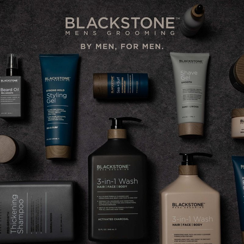 Blackstone Men's Grooming Detoxifying Face Wash with Vitamin E and Peppermint - Deep Cleansing & Exfoliating | Paraben Free, Activated Charcoal (6 Fl Oz)