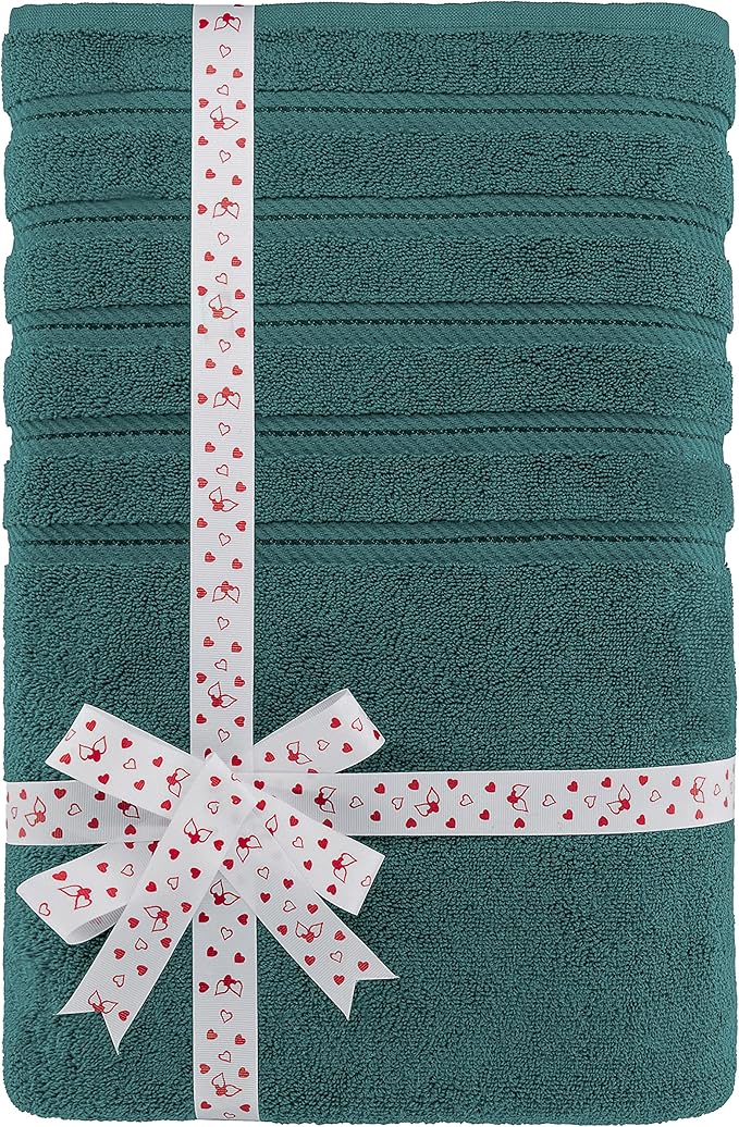 American Soft Linen 35x70 Jumbo Large Bath Towels, 600 GSM 100% Cotton Turkish Bath Sheet, Oversized Luxury Bath Towels for Bathroom Beach and Pool, Teal