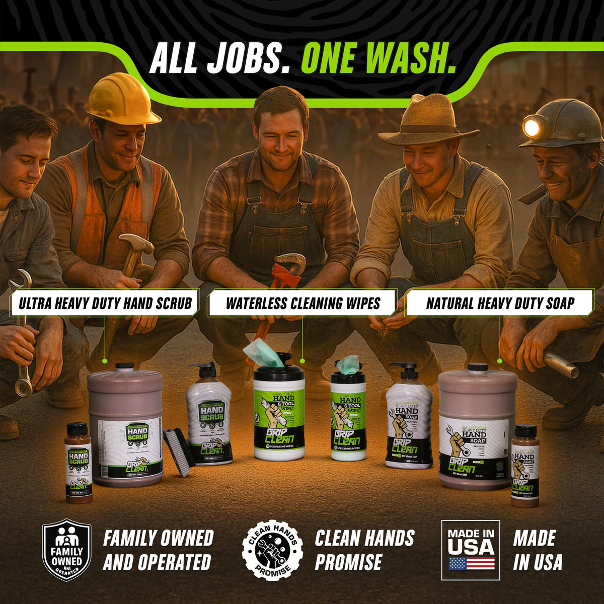 Grip Clean Ultra Heavy Duty Hand Cleaner for Mechanics – Walnut Shell & Clay-Infused Technology Removes Grease, Oil & Paint – Pro-Grade Industrial Hand Soap with Cherry Scent - 32 Fl Oz