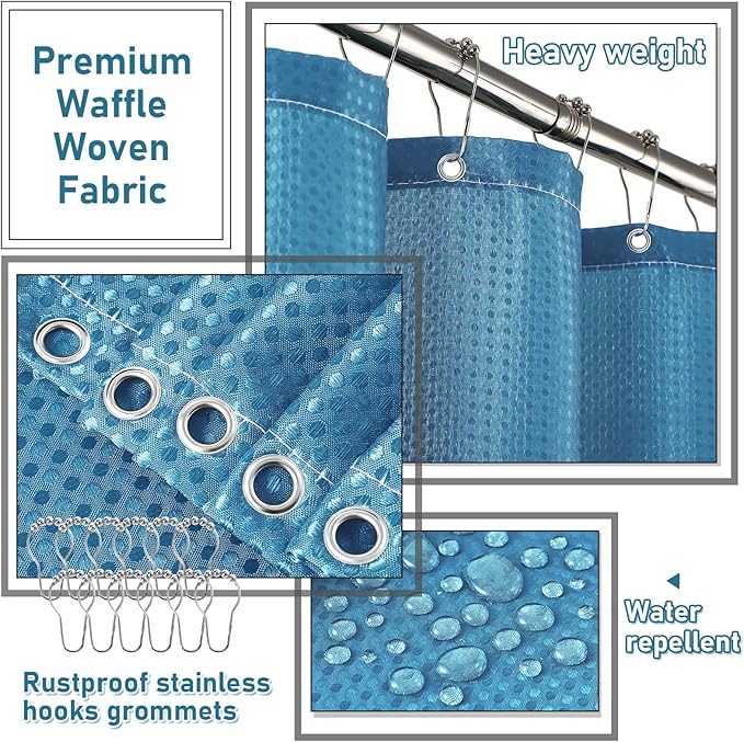 28PC Bathroom Accessories Set - Gorgeous Teal Bathroom Set with Shower Caddy and Shower Curtain, Bathroom Accessory Set, Soap Dish & Trash Can