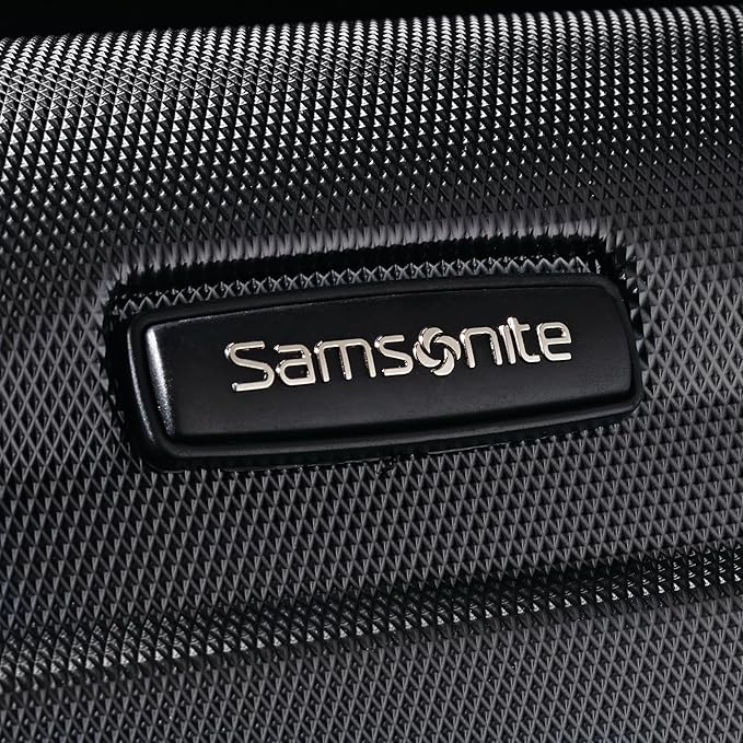 Samsonite Omni PC Hardside Expandable Luggage with Spinner Wheels, Black, Checked-Medium 24-Inch