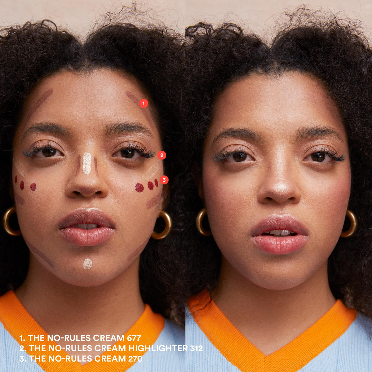 3INA MAKEUP - The No-Rules Cream Highlighter 512 - Liquid Highlighter Pearly gold for Eyes Lips & Cheeks w Sweet Almond Oil