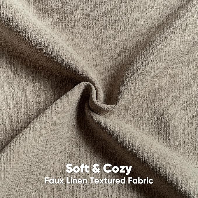 FUTEI Coffee Chenille Decorative Throw Pillow Covers 22x22 Inch Set of 2,Soft Cozy Faux Linen Textured Cushion Case,Farmhouse Home Decor for Couch Living Room
