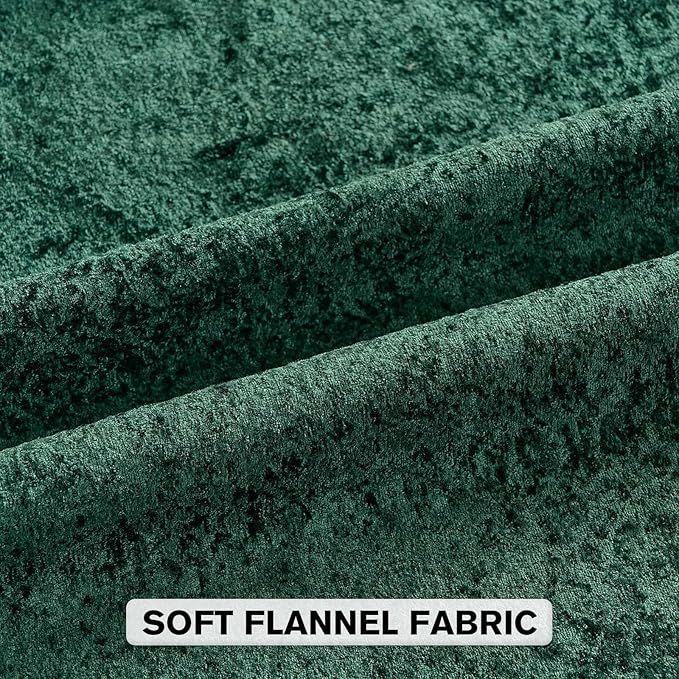 FUTEI Christmas Dark Green Flannel Throw Pillow Covers 24x24 Inch Set of 2,Soft Dimensional Textured European Cushion Cases,Modern Home Decor for Couch Living Room