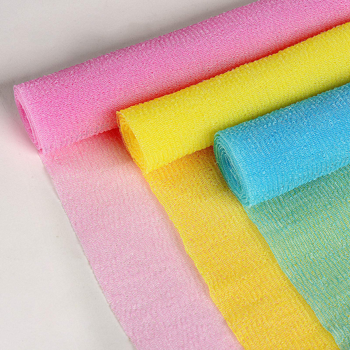 ARCH&M 12-Pack Premium Nylon Exfoliating Washcloth Towel - 35-Inch Quick-Dry, Hygienic Japanese Washcloth for Body & Back - Durable, Machine Washable, Long-Lasting