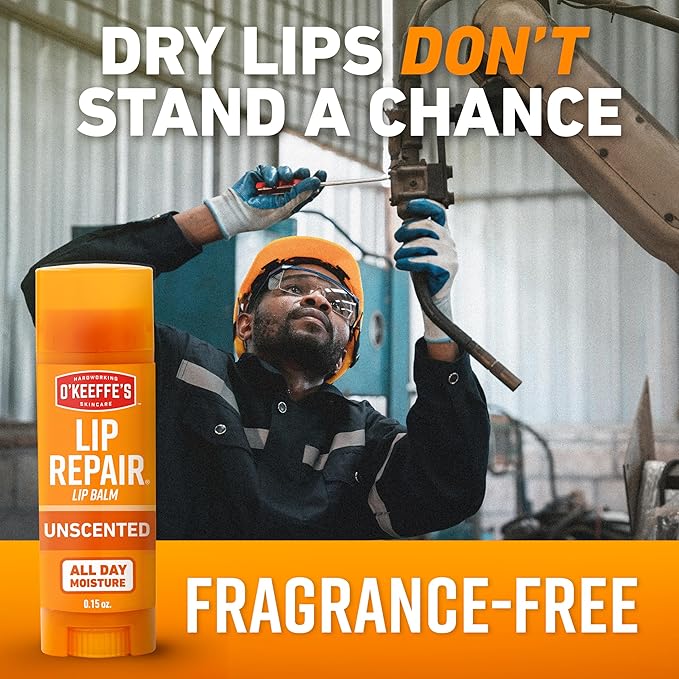 O'Keeffe's Lip Repair Unscented Lip Balm for Dry, Cracked Lips - Stick (3 Pack) - Moisturizer for Very Dry Lips