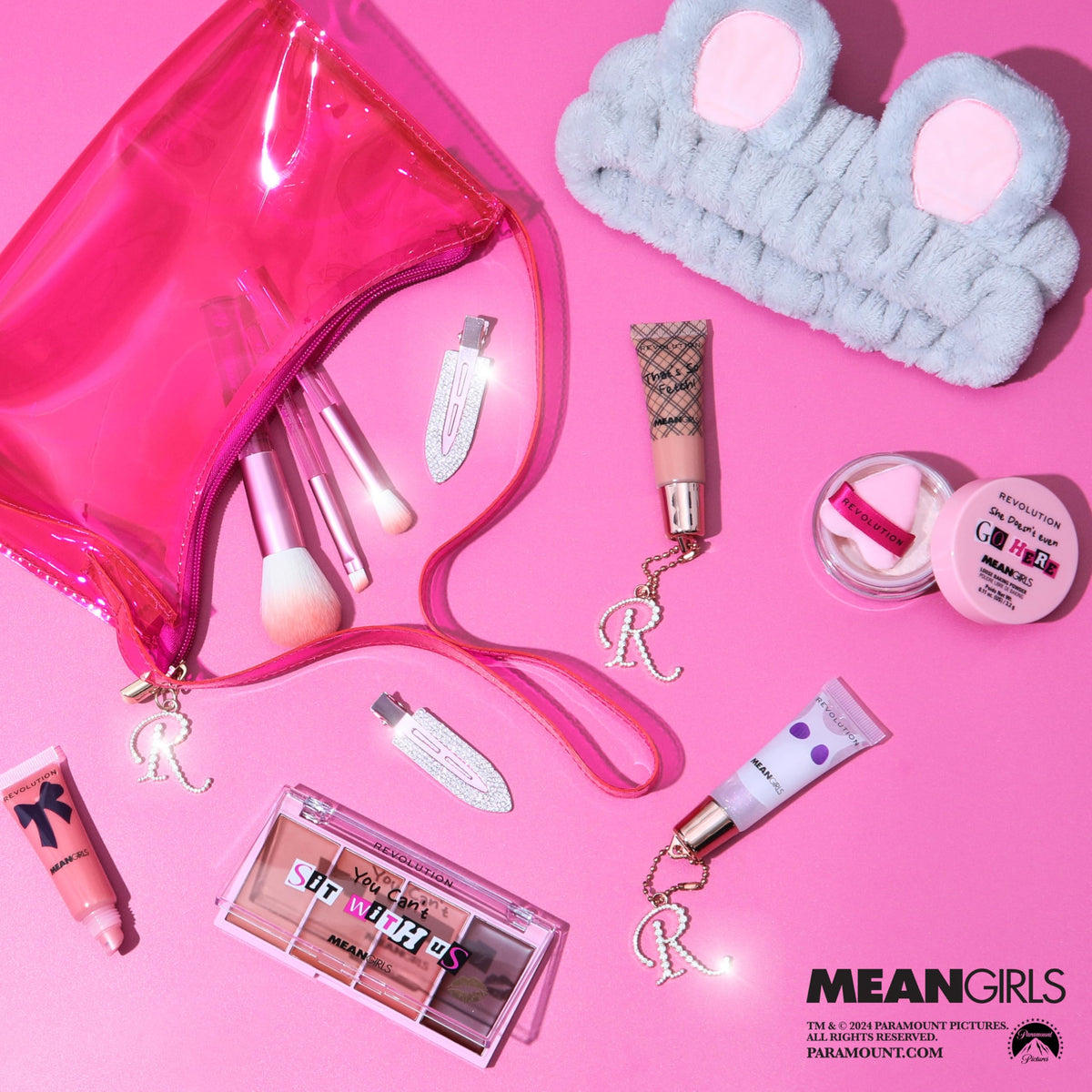 Revolution Beauty, Mean Girls x Revolution Loose Baking Powder, Makeup & Setting Face Powder, Includes Powder Puff, Vegan & Cruelty-Free, Cherry Pink, 0.11 oz