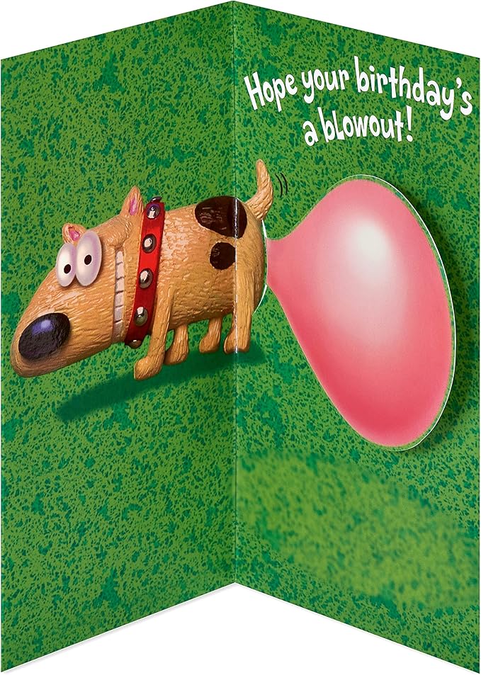 American Greetings Funny Birthday Card (Dog with Bubble Gum)