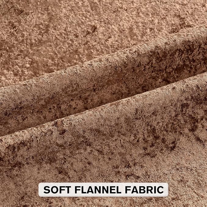 FUTEI Dark Brown Flannel Throw Pillow Covers 24x24 Inch Set of 2,Soft Dimensional Textured European Cushion Cases,Modern Home Decor for Couch Living Room