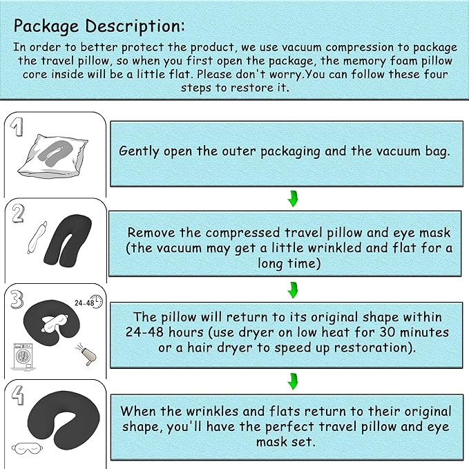 Pure Memory Foam Travel Pillow Set for Adults - Comfortable & Removable Machine Washable Cover, Neck Support Pillow Airplane Travel Kit with Eye Mask for Portable Plane Accessories -Wine Red